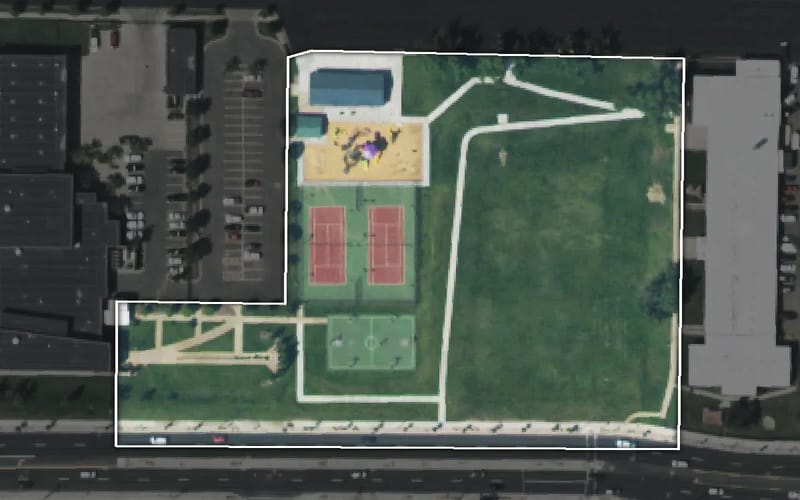 Aerial view of 40th Street Park