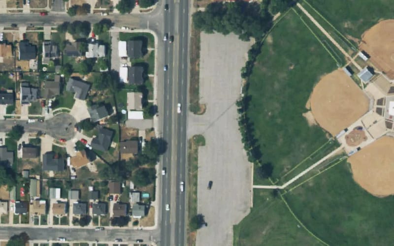Aerial view of 4th Street Park