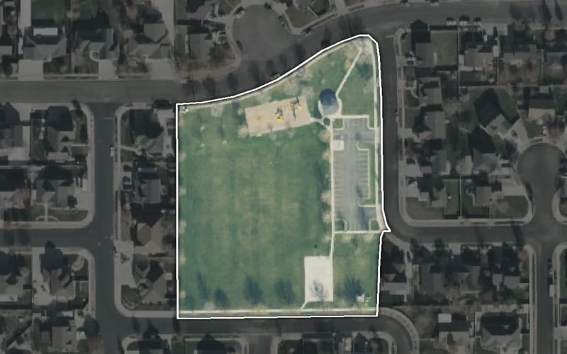 Aerial view of Abbie Court Park