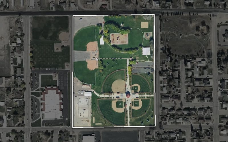 Aerial view of Ashley Valley Community Park
