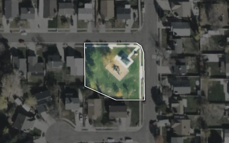 Aerial view of Azure Meadows Park