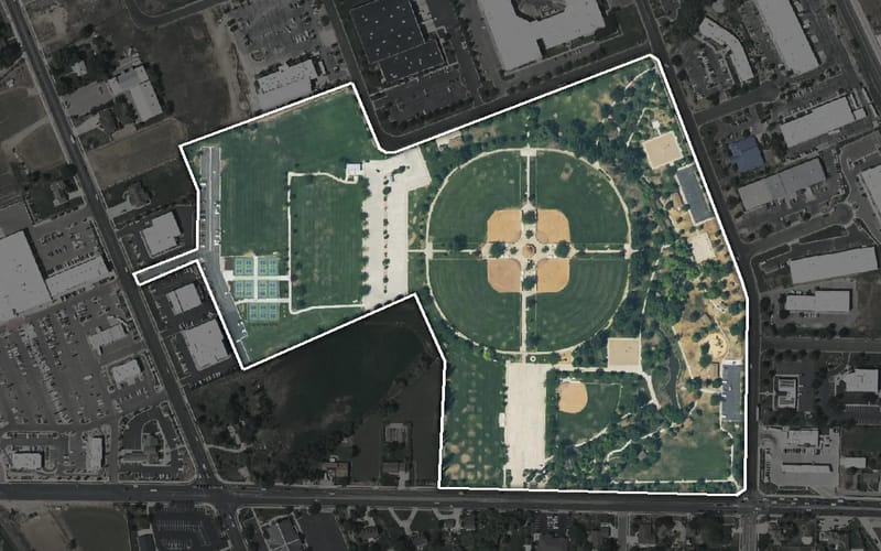Aerial view of Barnes Park