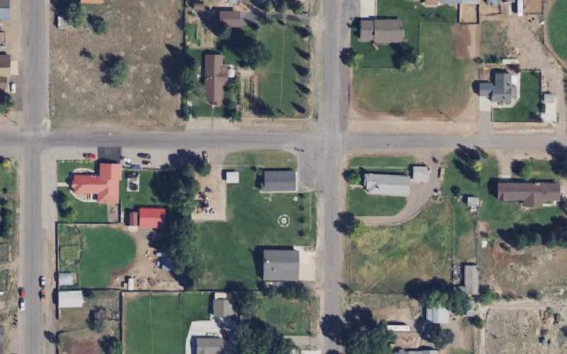 Aerial view of Bicknell Park Pavilion