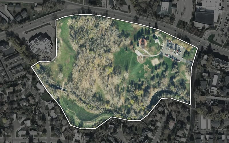Aerial view of Big Cottonwood Regional Park - Creekside Park