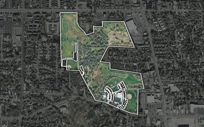 Aerial view of Big Cottonwood Regional Park - Holladay Lions Area