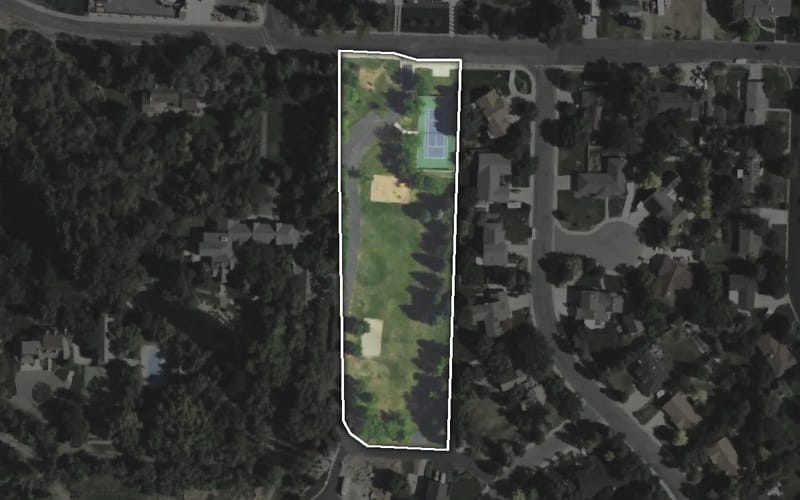 Aerial view of Braegger Park