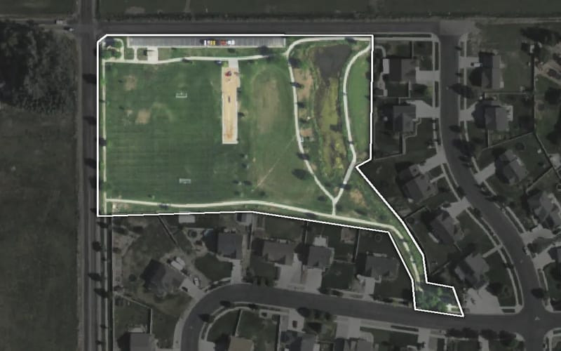 Aerial view of Clear Creek Park