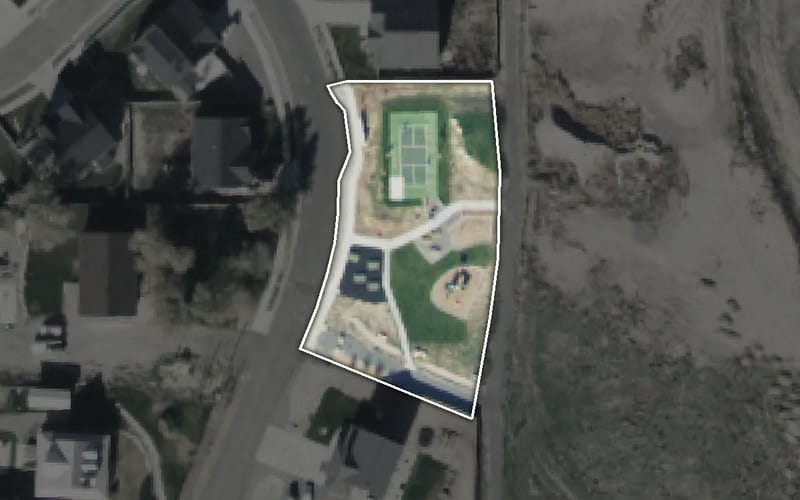 Aerial view of Cobble Rock Park