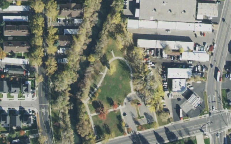 Aerial view of Confluence Park