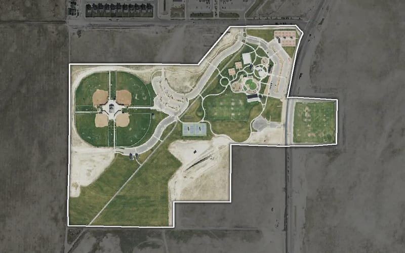 Aerial view of Cory B. Wride Memorial Park