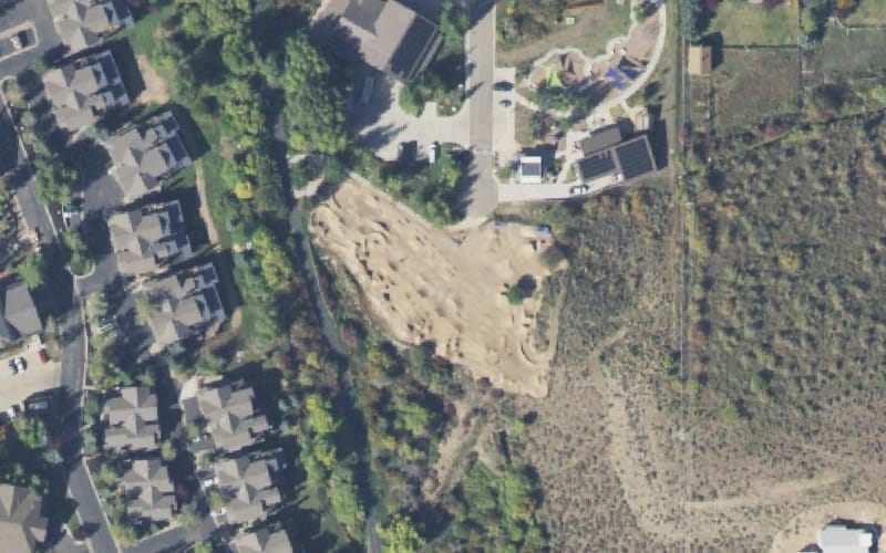 Aerial view of Creekside Bike Park