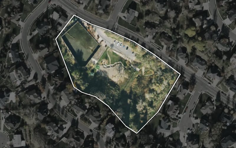 Aerial view of Deer Hollow Park