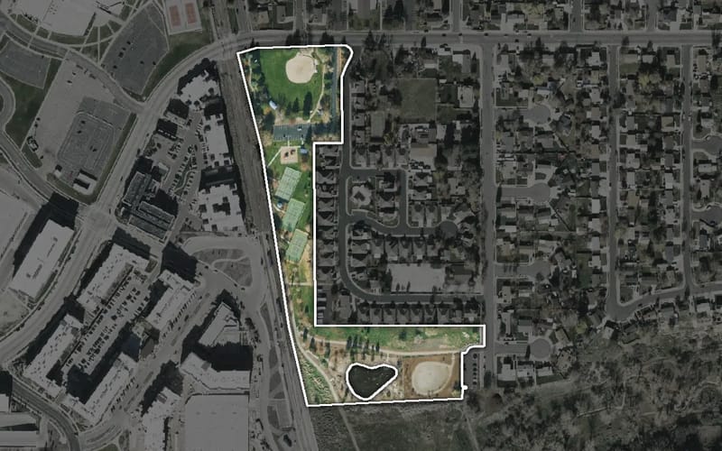 Aerial view of Dewey Bluth Park