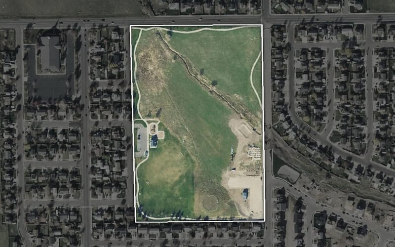 Aerial view of England Acres Park