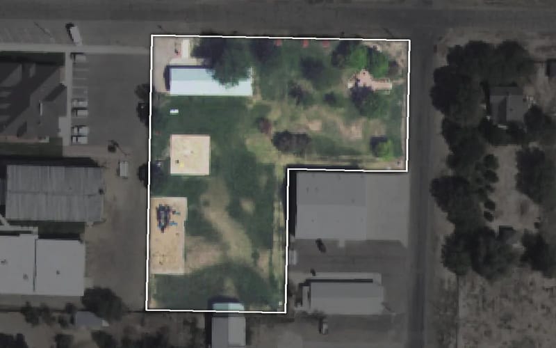 Aerial view of Escalante City Park (Lion's Park)