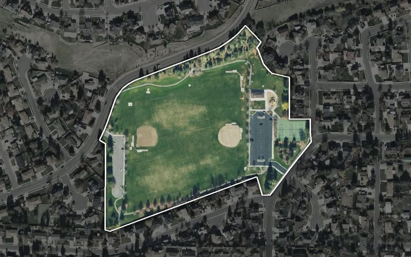 Aerial view of Falcon Park