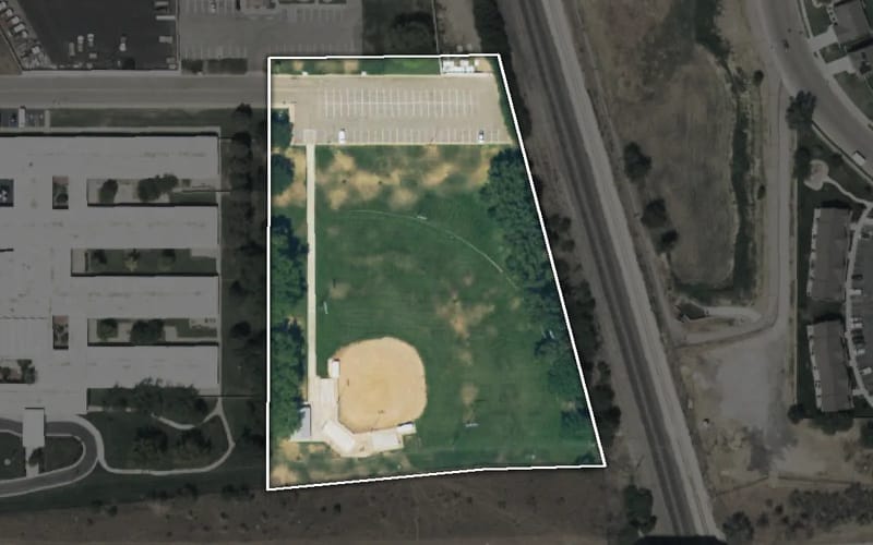Aerial view of Frank Tremea Park (Roy Park)