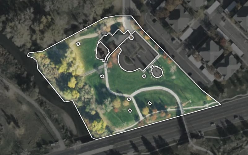 Aerial view of General Holm Park