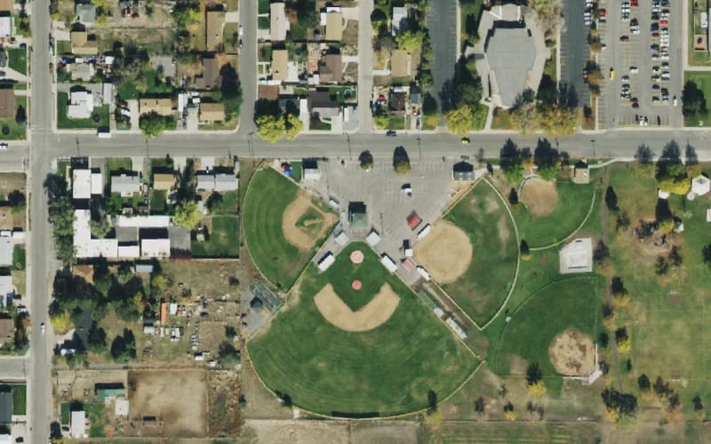 Aerial view of Grantsville Baseball Fields