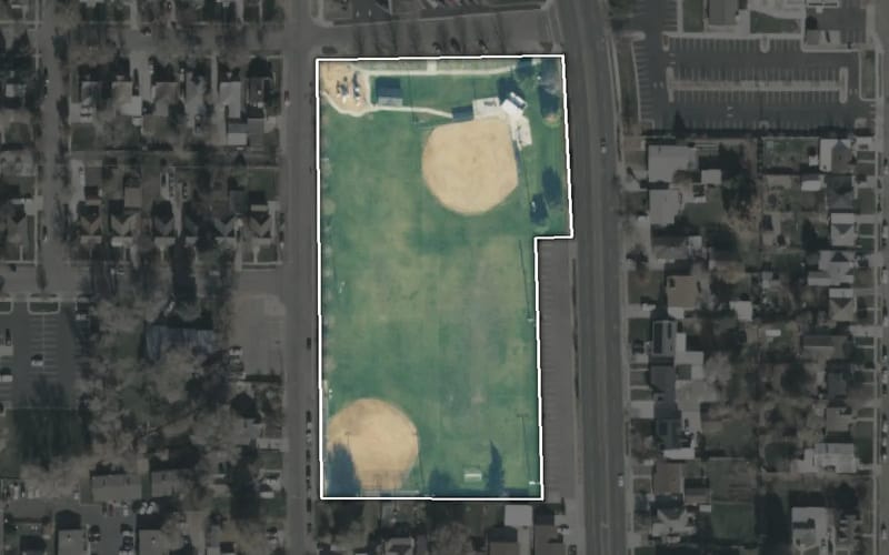 Aerial view of Harmon Park