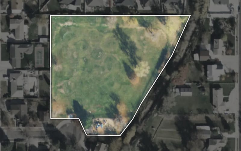 Aerial view of Harvest Estates Park