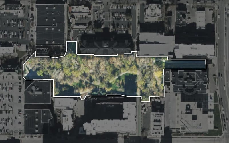 Aerial view of Hidden Hollow