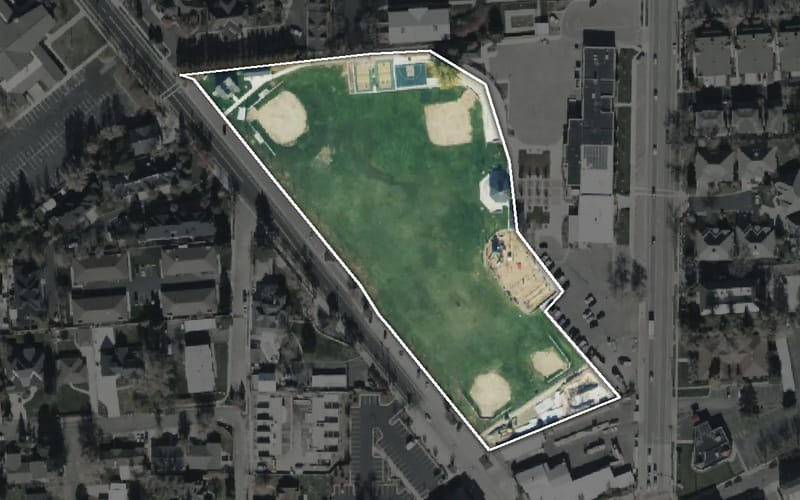 Aerial view of Holladay Park