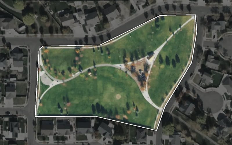 Aerial view of Hunter Village Park
