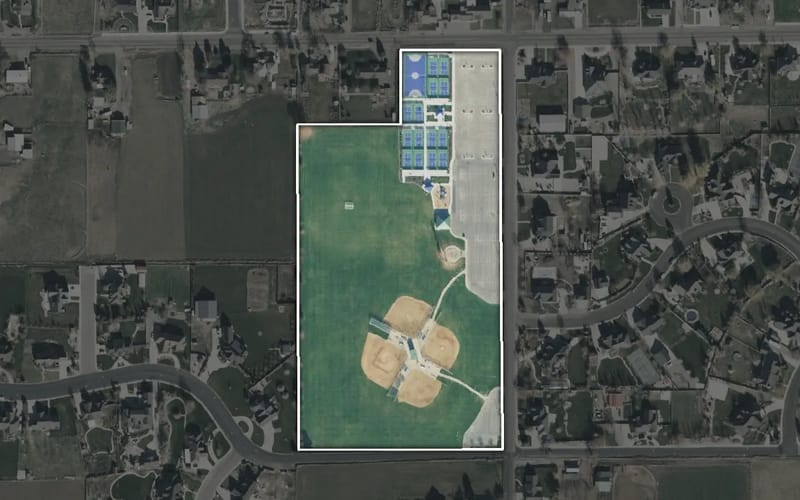 Aerial view of Ira Allan Park