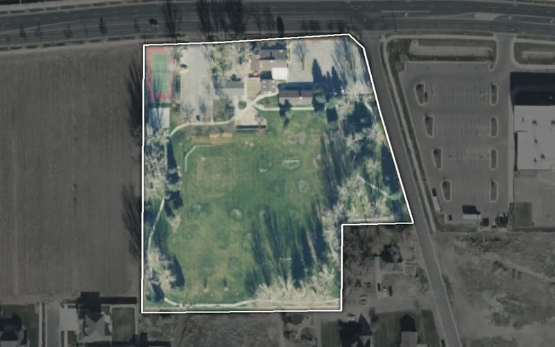 Aerial view of J. Rulon Gammon Vineyard Heritage Park