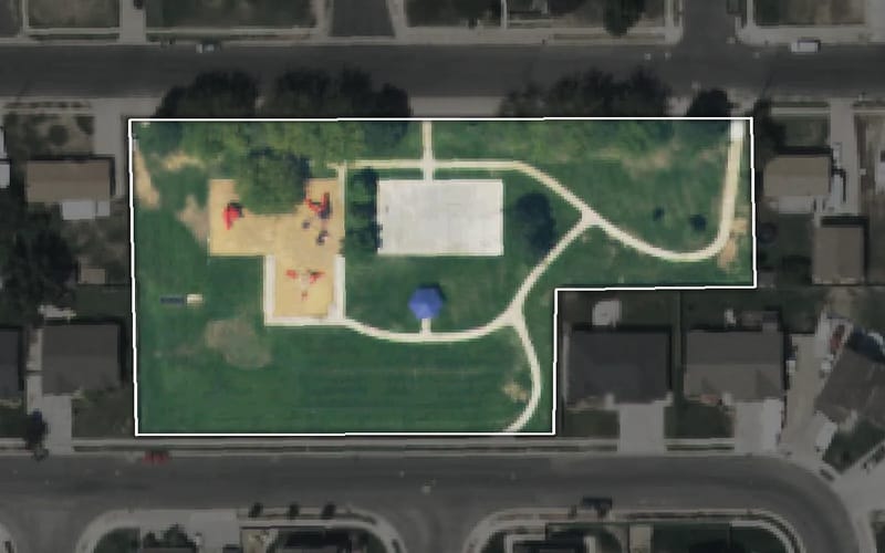 Aerial view of Jacobsen Park