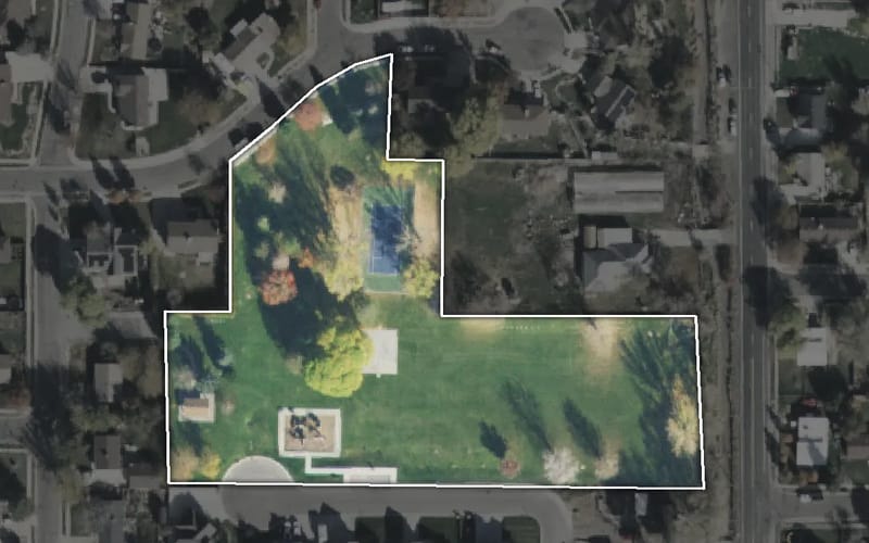 Aerial view of Jordan Meadows Park
