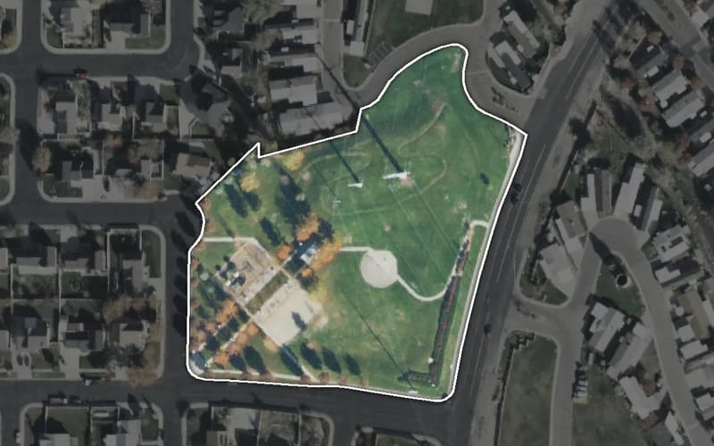 Aerial view of Kingspointe Park