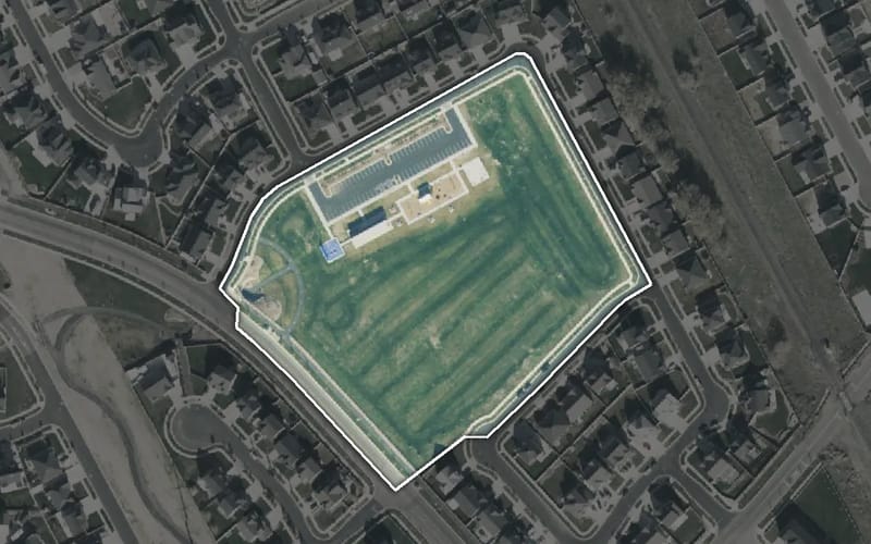 Aerial view of Legacy Farms Park