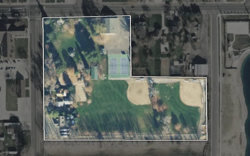 Aerial view of Mapleton City Park