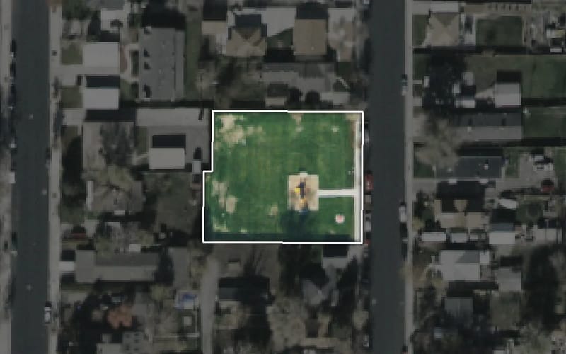 Aerial view of McCall Park