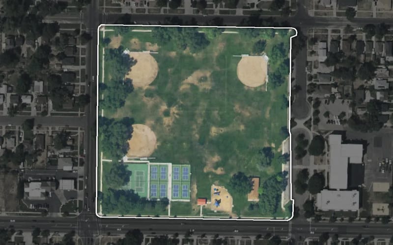 Aerial view of Monroe Park
