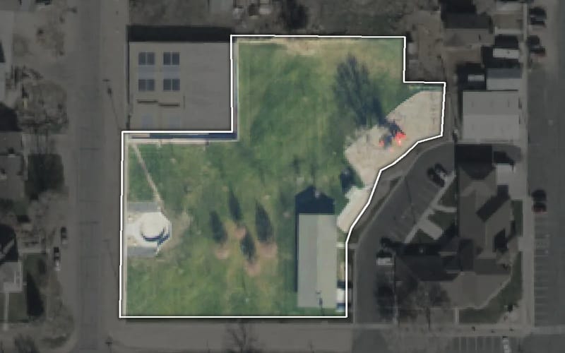 Aerial view of Moroni City Park