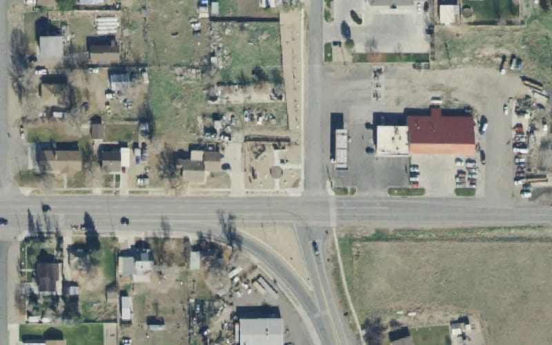 Aerial view of Moroni City Veterans Memorial Park