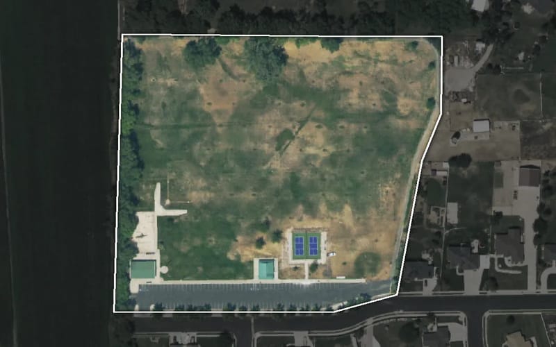 Aerial view of Mountain View Park