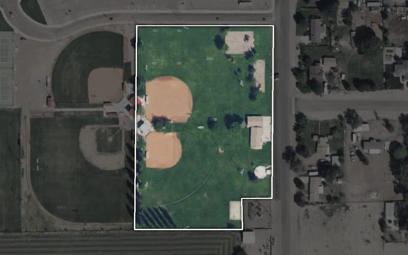 Aerial view of Mountain View Park