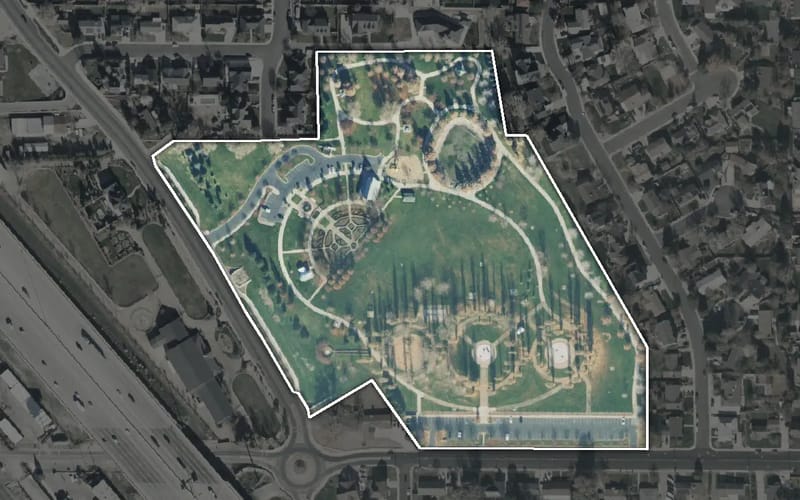 Aerial view of Nielsen's Grove Park