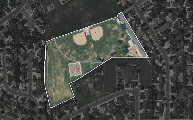 Aerial view of Oak Forest Park