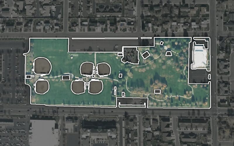 Aerial view of Orem City Center Park