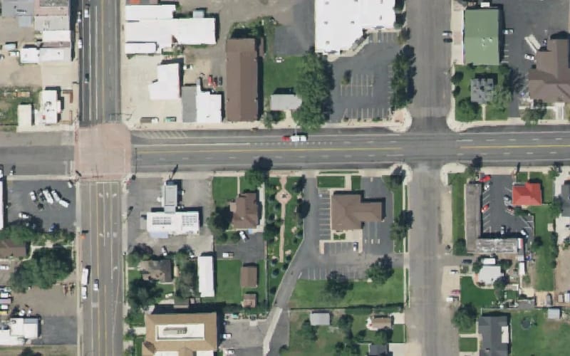 Aerial view of Panguitch Quilt Walk Park