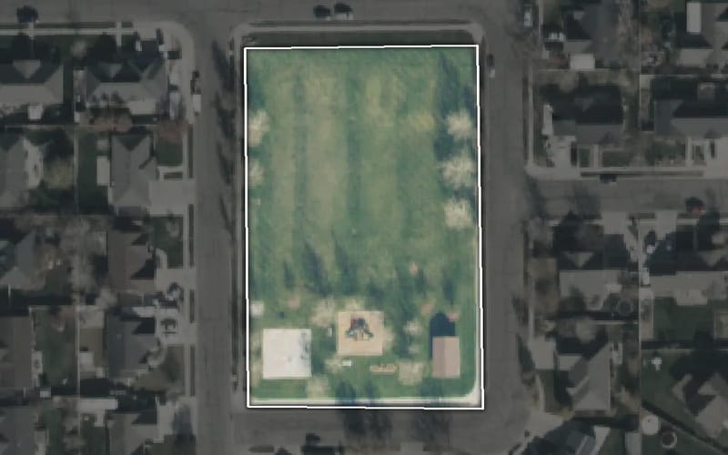 Aerial view of Parkside Estates Park