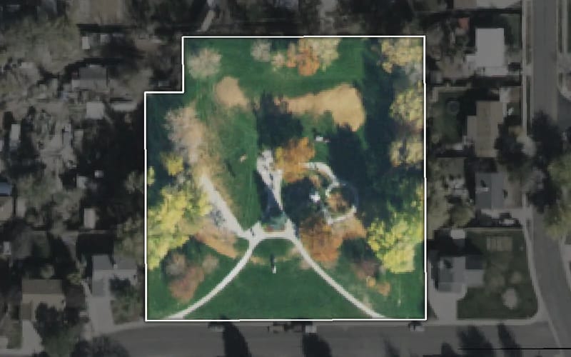 Aerial view of Peachwood Park