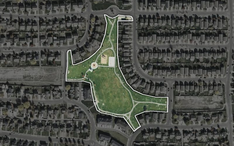 Aerial view of Pioneer Park