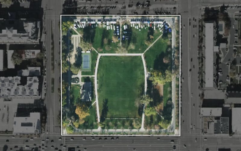 Aerial view of Pioneer Park