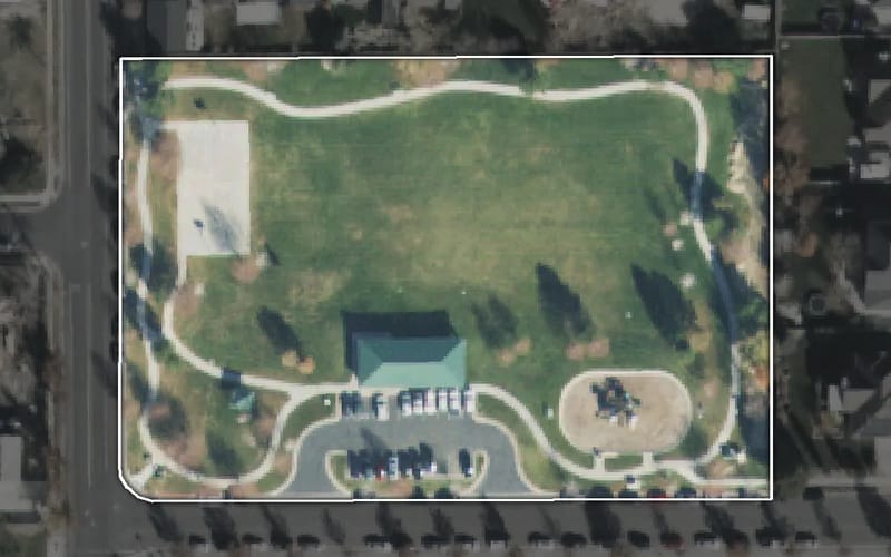 Aerial view of Prospector Park